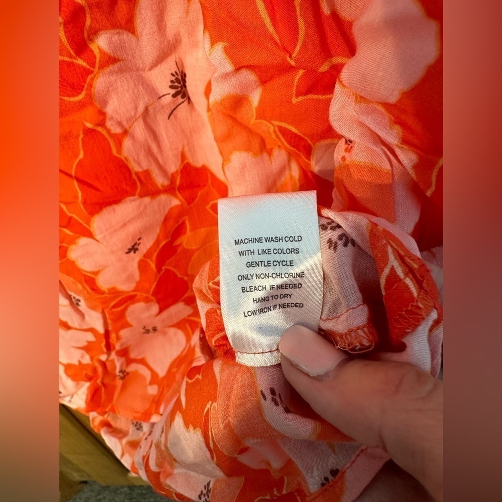 DR2 Gorgeous Cap Sleeve Lightweight Orange/Pink Floral Too Size XXL - Picture 5 of 10